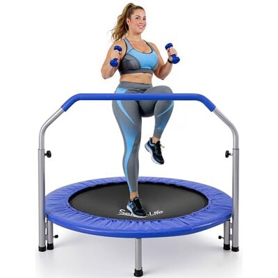 SereneLife Opvouwbare Mini Trampoline – Compact Fitness Trampoline voor Kinderen & Volwassenen, Trainings-Rebounder met Schuimhandgreep, Indoor/Tuin Workout Apparatuur, Max. Draagvermogen 68/100 kg SereneLife Opvouwbare Mini Trampoline – Compact Fitness Trampoline voor Kinderen & Volwassenen, Trainings-Rebounder met Schuimhandgreep, Indoor/Tuin Workout Apparatuur, Max. Draagvermogen 68/100 kg