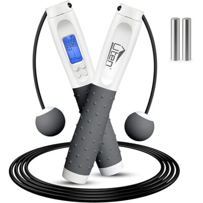 Uten Springtouw met teller voor volwassenen en kinderen, verstelbaar, draadloos springtouw, sport, met siliconen handgreep Uten Springtouw met teller voor volwassenen en kinderen, verstelbaar, draadloos springtouw, sport, met siliconen handgreep
