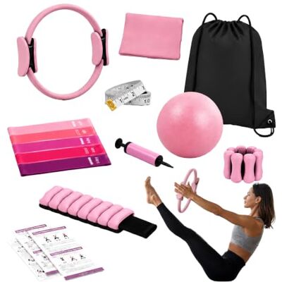 Relaxdays Pilates-set, 13-delig, ring, bal, 6 weerstandsbanden Relaxdays Pilates-set, 13-delig, ring, bal, 6 weerstandsbanden