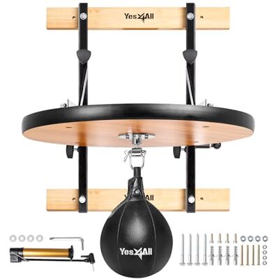 Yes4All Verstelbare Verstelbare Snelheidstas Platform met 2 Snelheidsballen, 61 cm Muur Mount Punching Bag Boktraining Volledige Kit, Heavy Duty Boksing Training Equipment met Punching Ball Yes4All Verstelbare Verstelbare Snelheidstas Platform met 2 Snelheidsballen, 61 cm Muur Mount Punching Bag Boktraining Volledige Kit, Heavy Duty Boksing Training Equipment met Punching Ball
