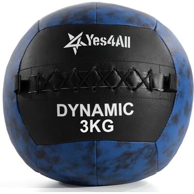 Yes4All Wall Ball, Soft Medicine Ball voor Core Training en Workouts, 3 kg, Zwart Yes4All Wall Ball, Soft Medicine Ball voor Core Training en Workouts, 3 kg, Zwart
