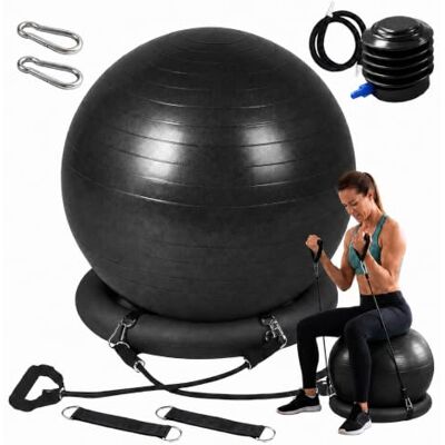 Relaxdays -gymnastiekbal, maten & kleuren met banden, pomp, ring, anti-burst, fitnessbal yoga & pilates, zitbal kantoor Relaxdays -gymnastiekbal, maten & kleuren met banden, pomp, ring, anti-burst, fitnessbal yoga & pilates, zitbal kantoor