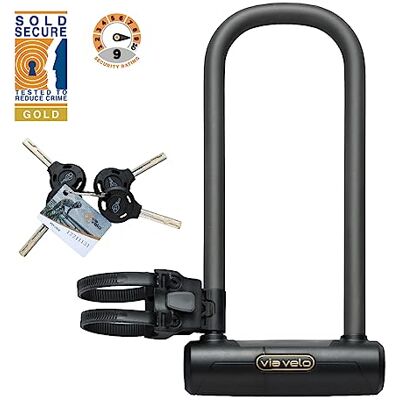 Via Bügelschloss, Heavy Duty von , Fahrradschloss hohe Sicherheit, extra langer Stahl-Bügel, Ø 16 mm, Via Bügelschloss, Heavy Duty von , Fahrradschloss hohe Sicherheit, extra langer Stahl-Bügel, Ø 16 mm,