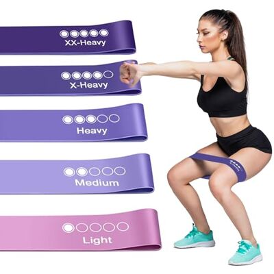 Active 100 K-MART Weerstandsbanden, 5-delige set, oefenbanden met 5 verschillende weerstandsniveaus, ideale weerstandsband voor thuis, sportschool, yoga, pilates, inclusief opbergtas (koningspaars) Active 100 K-MART Weerstandsbanden, 5-delige set, oefenbanden met 5 verschillende weerstandsniveaus, ideale weerstandsband voor thuis, sportschool, yoga, pilates, inclusief opbergtas (koningspaars)