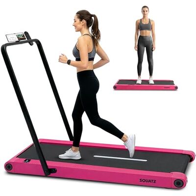 SQUATZ Walking Pad met Trilplaat en Handrail Zwart – Compacte Loopband met LED Display en Afstandsbediening voor Thuis en Kantoor, Grote Loopoppervlakte SQUATZ Walking Pad met Trilplaat en Handrail Zwart – Compacte Loopband met LED Display en Afstandsbediening voor Thuis en Kantoor, Grote Loopoppervlakte