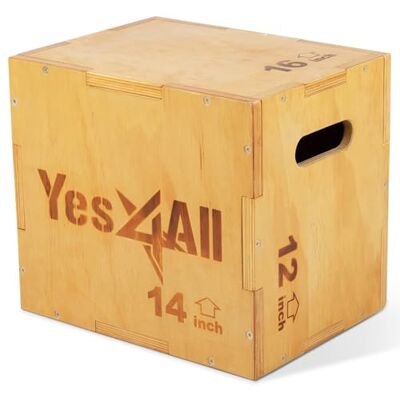 Yes4All Springtrainers Plyx Houten Plyo Box Houten Plyo Box voor Oefening CrossFit Training MMA Plyometrische Agility 3, A. Wood Basic, 40,6 x 35,6 x 30,5 cm Yes4All Springtrainers Plyx Houten Plyo Box Houten Plyo Box voor Oefening CrossFit Training MMA Plyometrische Agility 3, A. Wood Basic, 40,6 x 35,6 x 30,5 cm