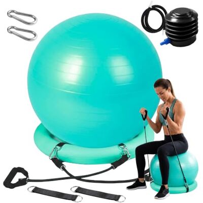 Relaxdays -gymnastiekbal, maten & kleuren met banden, pomp, ring, anti-burst, fitnessbal yoga & pilates, zitbal kantoor Relaxdays -gymnastiekbal, maten & kleuren met banden, pomp, ring, anti-burst, fitnessbal yoga & pilates, zitbal kantoor