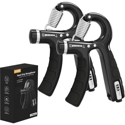 U-VKK Handtrainer, set van 2 handtrainers, onderarmtrainers, verstelbare handgreep, 5-60 kg, hand-onderarm, trainingsapparaat, gripkrachttrainer, antislip grip, voor sporters en herstel van de hand U-VKK Handtrainer, set van 2 handtrainers, onderarmtrainers, verstelbare handgreep, 5-60 kg, hand-onderarm, trainingsapparaat, gripkrachttrainer, antislip grip, voor sporters en herstel van de hand