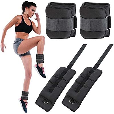 BAKAJI Set van 2 gewichten voor enkels en polsen, 2 kg, training, fitnessstudio, aerobic, fitness, spieropbouw, van neopreen, met verstelbare gesp en klittenbandsluiting, totaalgewicht 4 kg BAKAJI Set van 2 gewichten voor enkels en polsen, 2 kg, training, fitnessstudio, aerobic, fitness, spieropbouw, van neopreen, met verstelbare gesp en klittenbandsluiting, totaalgewicht 4 kg