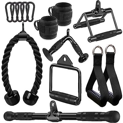 WNOEY Kabelmachine-accessoires voor thuis sportschool, triceps pull-down bevestiging, kabelbevestigingen voor sportschool, LAT pull-down bevestiging gewicht fitness WNOEY Kabelmachine-accessoires voor thuis sportschool, triceps pull-down bevestiging, kabelbevestigingen voor sportschool, LAT pull-down bevestiging gewicht fitness