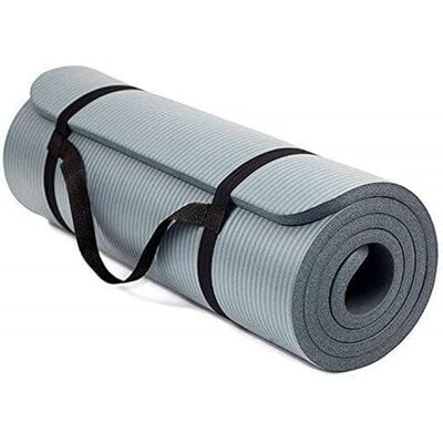 TechFit Professionele yogamat: ideaal voor de sportschool thuis, vloeroefeningen, camping, stretching, pilates 10 en 15 mm (10 mm, grijs) TechFit Professionele yogamat: ideaal voor de sportschool thuis, vloeroefeningen, camping, stretching, pilates 10 en 15 mm (10 mm, grijs)
