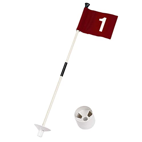 Yardwe 1 Set Vlaggenmast Golf Vlaggen Vastzetten Dubbelzijdige Vlaggen Oefen Kopjes Groene Vlaggenmast Gat Beker Golf Holes Vlag Mat Slaan Vlaggenmast Basis Nummer Winkelwagen Buikspieren