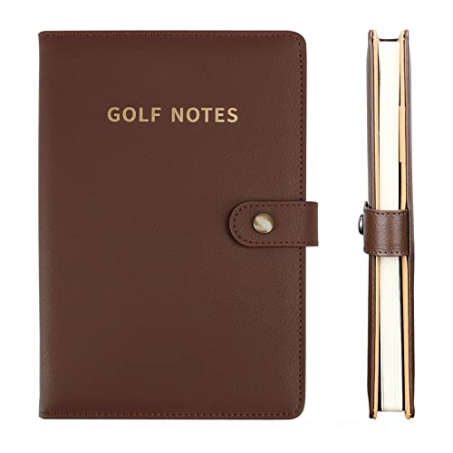 Kofull Golf Scorecard Houder Lederen 200 Pagina Competitie Deluxe Golf Yardage Boek Golf Scorecard Boek-Gratis Golf Geschenken Set voor Mannen Vrouwen