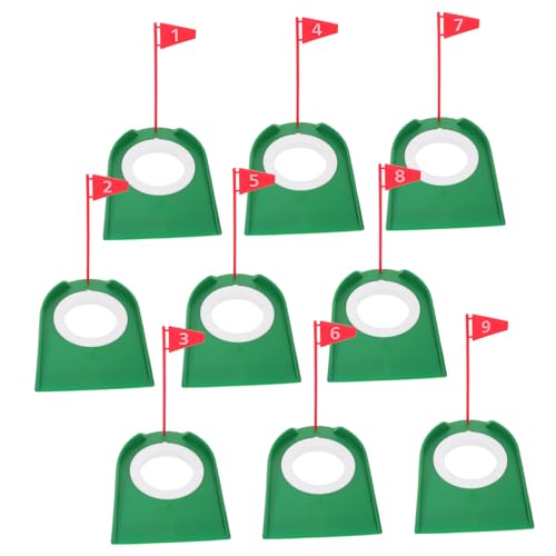 TOYANDONA 9 Stuks Golfputter Golf Oefen Putting Cup Plastic Golftrainingshulpmiddelen Hulpmiddel Voor Golftraining Trainingshulpmiddelen Voor Golfholes Aanpassen Buikspieren Duwstang Plaat