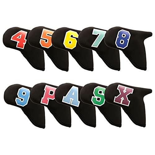 Jeanny Golfclub hoofddeksels Wedge Iron Golfclubhoezen 10ST,Golf Iron Headcovers Set, slagvaste draagbare beschermende hoofdcover past op de meeste golfclubs