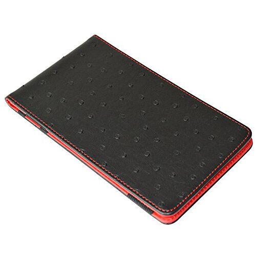 ON PAR Volwassen Premium Golf Scorecard houder Scorekaartenhouder, Zwart/Rood, 18,5 x 11 cm