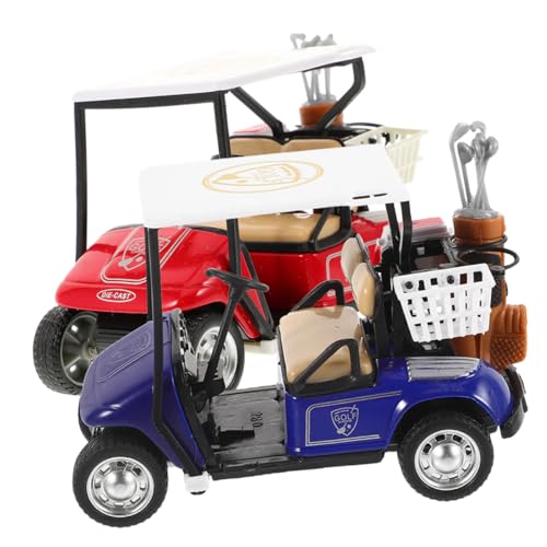 Kisangel 2 Stuks Model Golfkar Decoraties Voor Golffeesten Actie Golfkarretjes Replicas Van Minigolfkarretjes Gegoten Golfmodel Golfkar Voertuigmodel Legering Auto Model Klein