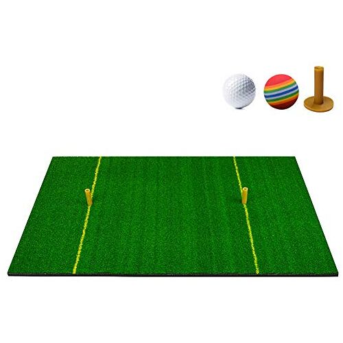 Golf Putting Mat Mini Golf Praktijk Mat Residentiële Lancering Hitting Mat Rubber Tee Houder, Draagbare Apparatuur voor Residentiële Achtertuin & Indoor Training Turf, 60cm×90cm