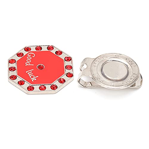 Shanrya Golfhoedclipmarkering, verwijderbare stevige en duurzame golfmarkering met magnetische hoedclip voor dames voor hoed voor heren voor kleding(rood)