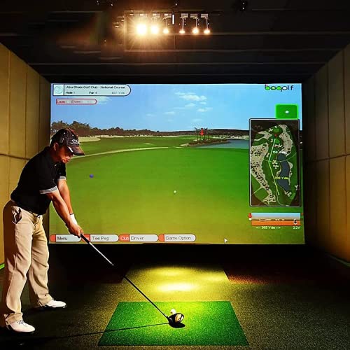 ANOUSH Dik golfsimulator-impactscherm, met doorvoeropeningen, slagvast, verdikt, duurzaam, gedempt, dempend, display-projectorscherm voor golftraining, afmetingen: 2,85 m x 5 m/9,35 ft x 16,4 ft.