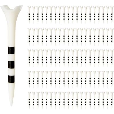 Amazon Basics Golftees met Hoogtemarkeringssysteem Gerecyclede Plastic Tees met 4-punts Kop Golfbaan Accessoires Wit 100 Stuks Amazon Basics Golftees met Hoogtemarkeringssysteem Gerecyclede Plastic Tees met 4-punts Kop Golfbaan Accessoires Wit 100 Stuks