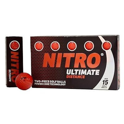 Nitro Ultimate Distance 15 Pack Red Golf Balls Nitro Ultimate Distance 15 Pack Red Golf Balls