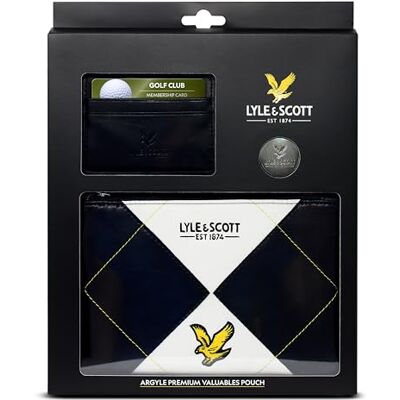 Scott Argyle Premium etui voor waardevolle spullen, perfect golfcadeau voor mannen, luxe lederen ritssluiting met velours voering, kaartenportemonnee, 32 mm balmarkering, golfaccessoires Scott Argyle Premium etui voor waardevolle spullen, perfect golfcadeau voor mannen, luxe lederen ritssluiting met velours voering, kaartenportemonnee, 32 mm balmarkering, golfaccessoires