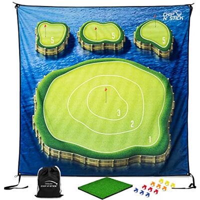 GoSports Chip N' Stick Golf Chipping Mat Spel met Golfballen Kies Klassiek, Darts of Eilanden GoSports Chip N' Stick Golf Chipping Mat Spel met Golfballen Kies Klassiek, Darts of Eilanden