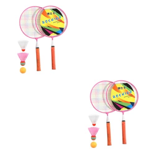 Toddmomy 2 Sets Vrijetijdsspeelgoed Speelgoed Voor Buitensporten Lichtgewicht Badmintonracket Badminton Bat Badmintonracket Met Ballen Mini-badmintonracket Kind Badminton Racket Buitenshuis