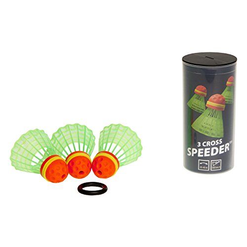 Speedminton Cross Speeder Speeder, set van 3 snelheden, badminton/crossminton, outdoorbal, incl. windring