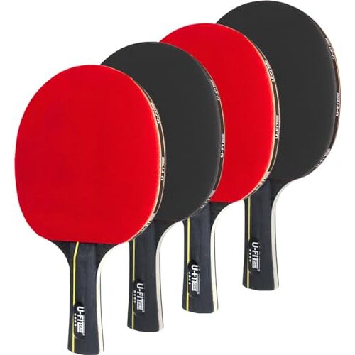 U Fit One Premium Tafeltennis Set met Opbergtas 4 Tafeltennisbatjes Table Tennis Rackets Pingpong Tafeltennisbat 4 Batijes 4 Star