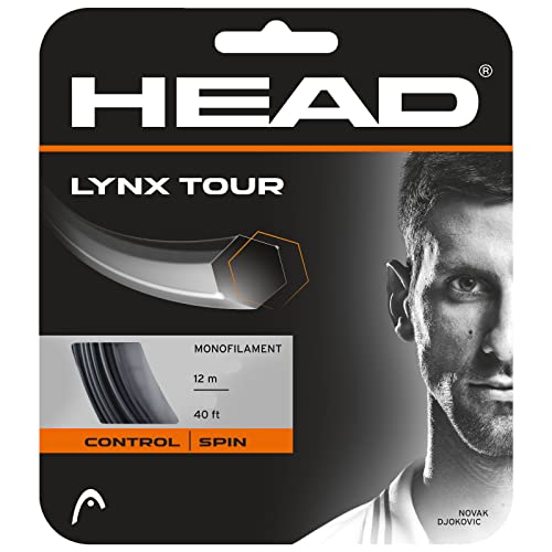 HEAD Lynx Tour Tennis String voor volwassenen, uniseks, zwart, 1,30 mm / 16 g
