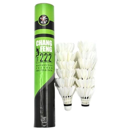 Generic Badmintonshuttles voor buiten   Badminton voor training   Eendenveershuttles, verpakking van 12 badmintonshuttles, shuttles voor jeugdspelers, trainingsshuttles voor badminton