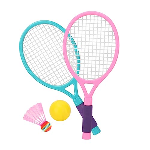 Yardwe 1 Set Badminton Racket Badminton-tennisrackets Gaas Badmintonracket Buitenspeelgoed Badmintonracket Met Ballen Badmintonracket Voor Buiten Plastic Draagbaar Kind Sportuitrusting