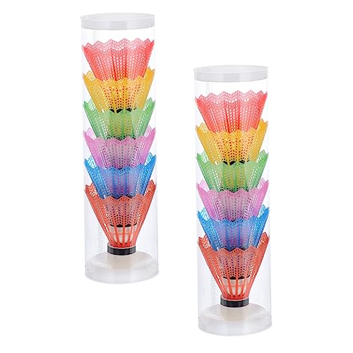 Happyyami 12 Stuks Plastic Badmintonbal Badminton Birdies Kleurrijke Badminton Uitoefening Badminton Shuttle Sport Kind