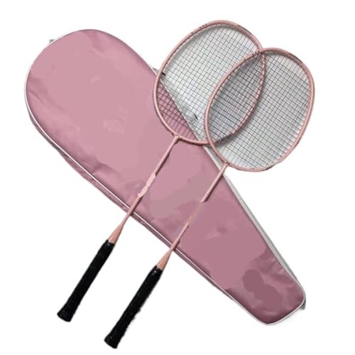 HYSTERIA Badminton Racket Vrouwelijk Badmintonracket Carbon Badmintonracket Uit Één Stuk, Zacht Racket Sportfitness Badmintonracket Uit Één Stuk Badminton Racket Mannelijk (Color : Pink, Size : A)