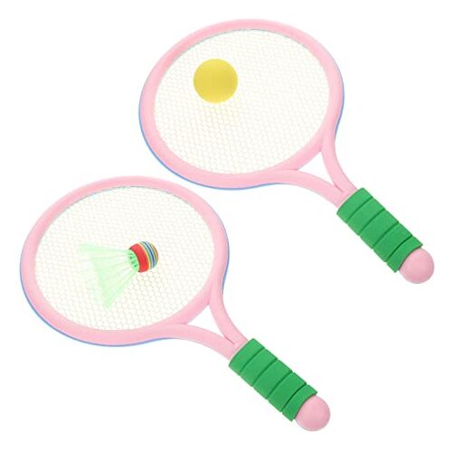 Milisten 1 Set Badmintonrackets Badminton Racket Racketbal Racket Badminton-vogeltjes Racket Bal Badmintonracket Met Ballen Badmintonnet Speelgoed Kind Combo Plaat Gaas