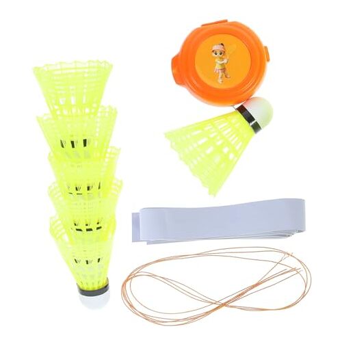 Yardwe 1 Set Badmintontrainer badminton trainerset solo-tennistrainer badminton trainingsbal badminton-trainingsapparatuur tennisballen draagbare badminton trainingsset