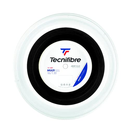 Tecnifibre Unisex – volwassene rol 200M MULTIFEEL 1.30 Tennisssnaren, zwart, 1,30 mm