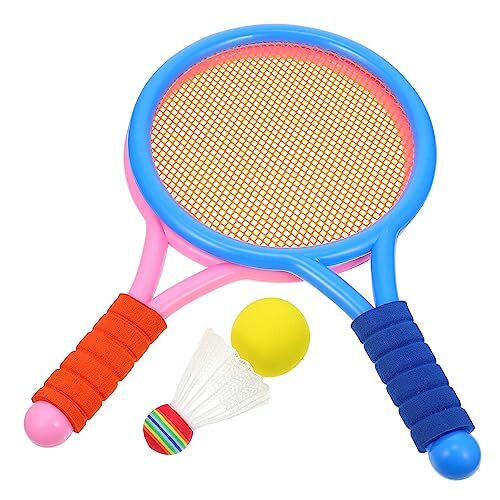 Milisten 4 Sets Badminton Racket Voor Badminton Sport Badminton Strand Racket Spel Badminton Shuttles Kids Badminton Rackets Kids Kits Speelgoed Kind Casual Sportkleding Plastic