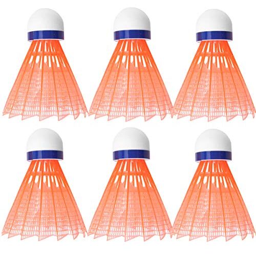 Milisten 6 Stuks Oranje Shuttles Nylon Shuttles Witte Shuttles Duurzame Shuttles Badminton Kogelkop L10