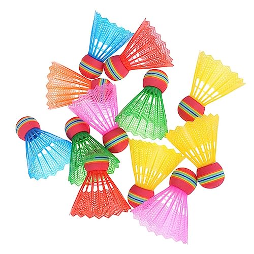 Happyyami 12 Stuks Badmintonshuttles Lichtgewicht Badminton Indoor Shuttles Badmintonbal Kleurrijk Badmintonnylon Sport Shuttles Speelgoed Ballen Vogeltjes Kind Hoofd Badminton Bal