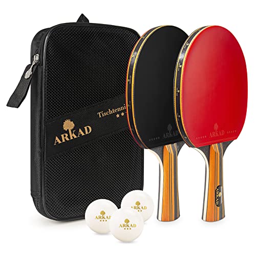 Arkad Set tafeltennisbatjes, voor outdoor spelletjes, premium tafeltennisset met professionele tafeltennisbatjes, 3-sterren tafeltennisballen en tafeltennisbatjes, tafeltennisbatjes, set