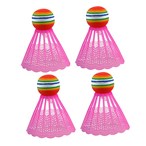 YARNOW 4 Stuks Badminton Shuttles Spelen Shuttles Outdoor Shuttles Glow In The Dark Badminton Birdies Verlichting Shuttles Lichtgevende Badminton Shuttles Voor Nylon Bal LED