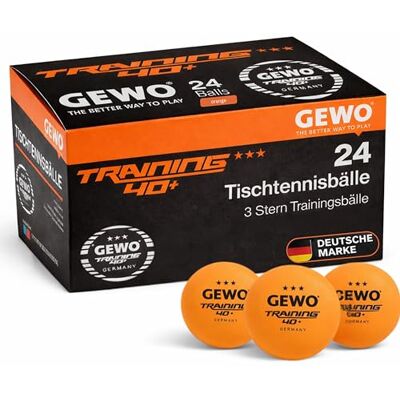 GEWO Tafeltennisballen, training 40+, 3 sterren, tafeltennisbal van ABS-kunststof met naad, hoogwaardige kunststof trainingsballen, diameter 40 mm GEWO Tafeltennisballen, training 40+, 3 sterren, tafeltennisbal van ABS-kunststof met naad, hoogwaardige kunststof trainingsballen, diameter 40 mm