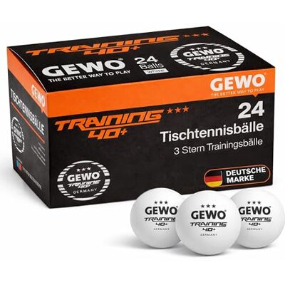 GEWO Tafeltennisballen, training 40+, 3 sterren, tafeltennisbal van ABS-kunststof met naad, hoogwaardige kunststof trainingsballen, diameter 40 mm GEWO Tafeltennisballen, training 40+, 3 sterren, tafeltennisbal van ABS-kunststof met naad, hoogwaardige kunststof trainingsballen, diameter 40 mm