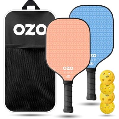 OZO Pickleball Set van 2 paddles + 4 ballen Spark Energia Ritmo (Beginner Power Paddles) + 4 injectieballen (2 x Indoor+2 x Outdoor) + Draagtas OZO Pickleball Set van 2 paddles + 4 ballen Spark Energia Ritmo (Beginner Power Paddles) + 4 injectieballen (2 x Indoor+2 x Outdoor) + Draagtas