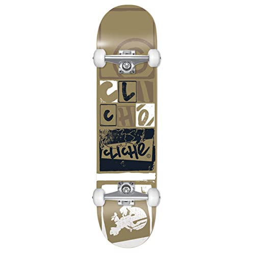 Cliché Skateboard Complete, Letter Press 7,75 x 31,18, goud