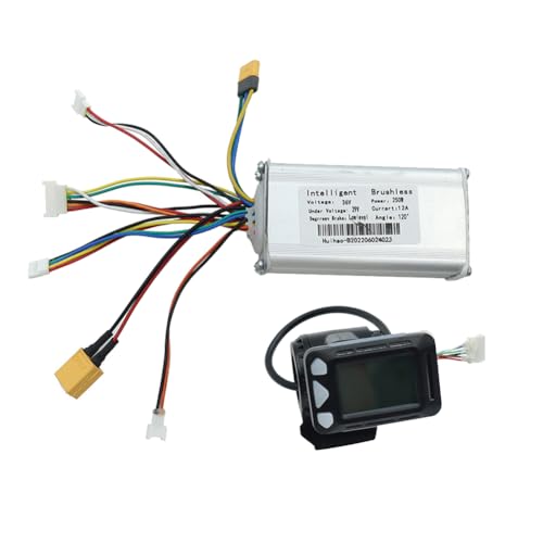 Hduacuge Elektrische Scooter Controller 36 V 250 W + Vezel LCD Display Kit voor Elektrische Scooter, Lcd-monitorset voor fiets, duurzame fietsuitrusting