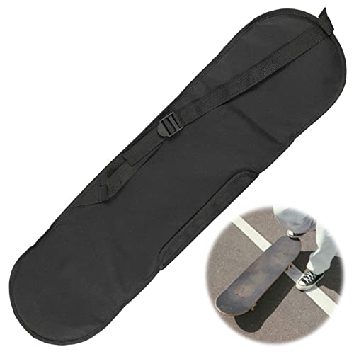 Ylinwtech 1 stuks skateboardtas, longboardtas, Oxford skateboardrugzak, skateboardtas, verstelbare riem voor universele skateboards, longboard 80 x 20 cm, zwart